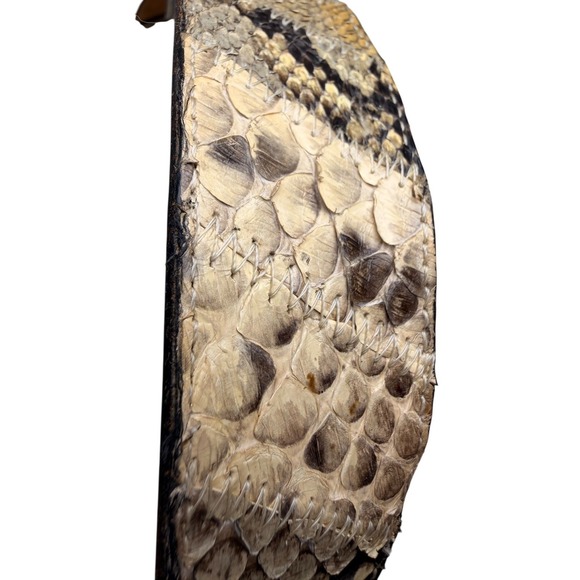 Genuine Python Snakeskin Leather Belt Tan Brown Mens Size 42 Exotic Western USA - Picture 14 of 16